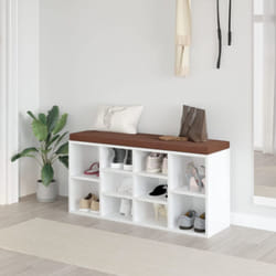 Vidaxl - Panca Porta Scarpe Bianco Lucido 103x30x48 cm Legno Multistrato