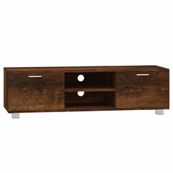 vidaXL Mobile TV Rovere Fumo 140x40,5x35 cm in Legno Multistrato - Vista aggiuntiva 2