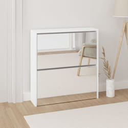 Vidaxl - Scarpiera con Specchio a 2 Livelli Bianco lucido 63x17x67 cm