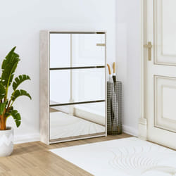 Vidaxl - Scarpiera con Specchio a 3 Livelli Grigio cemento 63x17x102,5cm