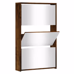 Scarpiera con Specchio a 3 Livelli Rovere fumo 63x17x102,5 cmcod mxl 81771 - Vista aggiuntiva 2