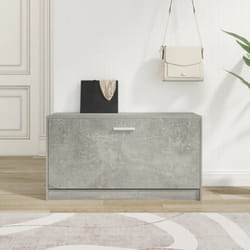 Scarpiera Grigio Cemento 80x24x45 cm in Legno Multistrato Vidaxl Grigio