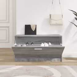 Scarpiera Grigio Sonoma 80x24x45 cm in Legno Multistratocod mxl 105678 - Vista aggiuntiva 3