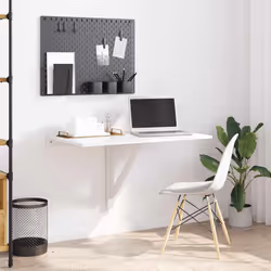 Tavolino Muro Pieghevole Bianco Lucido 100x60x56 cm Multistratocod mxl 119457 - Vista aggiuntiva 3
