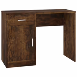 vidaXL Scrivania Cassetto rovere fumo 100x40x73cm Legno Multistrato - Vista aggiuntiva 2