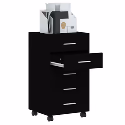 Cassettiera con Ruote Nero in Legno Multistratocod mxl 80690 - Vista aggiuntiva 3