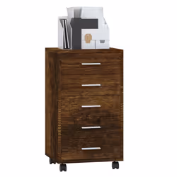 vidaXL Cassettiera con Ruote rovere fumo in Legno Multistrato - Vista aggiuntiva 3