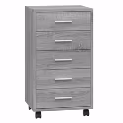 vidaXL Cassettiera con Ruote grigio sonoma in Legno Multistrato - Vista aggiuntiva 2
