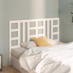 vidaXL Testiera per Letto Bianca 156x4x100 cm Legno Massello di Pino - Vista aggiuntiva 3