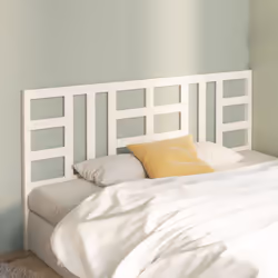 vidaXL Testiera per Letto Bianca 206x4x100cm in Legno Massello di Pino - Vista aggiuntiva 3
