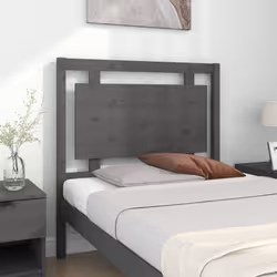 vidaXL Testiera per Letto Grigia 95,5x4x100 cm Legno Massello di Pino - Vista aggiuntiva 3