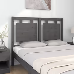 vidaXL Testiera per Letto Grigia 125,5x4x100 cm Legno Massello di Pino - Vista aggiuntiva 3