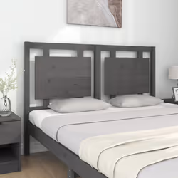 vidaXL Testiera per Letto Grigia 145,5x4x100 cm Legno Massello di Pino - Vista aggiuntiva 3