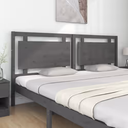 vidaXL Testiera per Letto Grigia 205,5x4x100 cm Legno Massello di Pino - Vista aggiuntiva 3