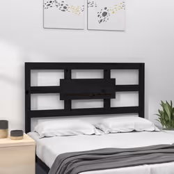 vidaXL Testiera per Letto Nera 80,5x4x100 cm in Legno Massello di Pino - Vista aggiuntiva 3