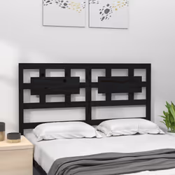 vidaXL Testiera per Letto Nera 205,5x4x100cm in Legno Massello di Pino - Vista aggiuntiva 3