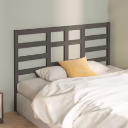 vidaXL Testiera per Letto Grigia 141x4x104cm in Legno Massello di Pino - Vista aggiuntiva 3