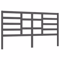 vidaXL Testiera per Letto Grigio 206x4x104 cm Legno Massello di Pino - Vista aggiuntiva 2