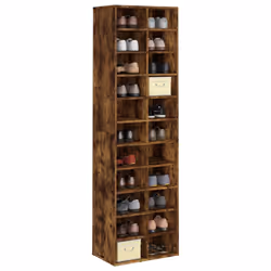 vidaXL Scarpiera Rovere Fumo 54x34x183 cm in Legno Multistrato - Vista aggiuntiva 3