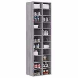 vidaXL Scarpiera Grigio Sonoma 54x34x183 cm in Legno Multistrato - Vista aggiuntiva 3