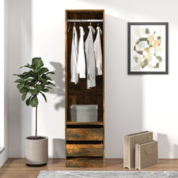 vidaXL Armadio con Cassetti Rovere Fumo 50x50x200 cm Legno Multistrato