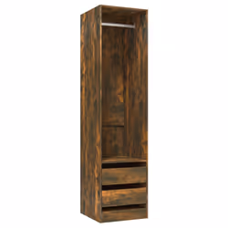 vidaXL Armadio con Cassetti Rovere Fumo 50x50x200 cm Legno Multistrato - Vista aggiuntiva 2