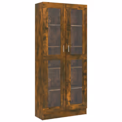 vidaXL Mobile Vetrina Rovere Fumo 82,5x30,5x185,5 cm Legno Multistrato - Vista aggiuntiva 2