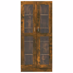 vidaXL Mobile Vetrina Rovere Fumo 82,5x30,5x185,5 cm Legno Multistrato - Vista aggiuntiva 3