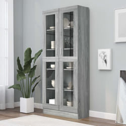 Mobile Vetrina Grigio Sonoma 82,5x30,5x185,5 Legno Multistrato Vidaxl 698932