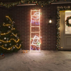 Decorazione Natalizia, Figura Pieghevole Decorazione Natalizia, Babbo Natale su Scala con 552 led 50x200 cm Vidaxl 1993