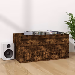 vidaXL Contenitore per Vinili Rovere Fumo 71x34x36cm Legno Multistrato - Vista aggiuntiva 3