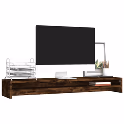 Supporto per Monitor Rovere Fumo 100x24x13 cm Legno Multistratocod mxl 79052 - Vista aggiuntiva 3