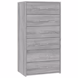 vidaXL Credenza 6 Cassetti Grigio Sonoma 50x34x96 cm Legno Multistrato - Vista aggiuntiva 2