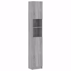 vidaXL Armadietto Bagno Grigio Sonoma 32x25,5x190 cm Legno Multistrato - Vista aggiuntiva 2