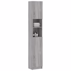 vidaXL Armadietto Bagno Grigio Sonoma 32x25,5x190 cm Legno Multistrato - Vista aggiuntiva 3