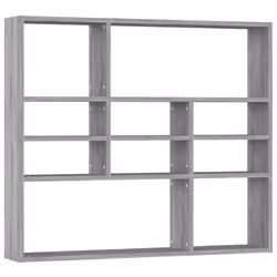 vidaXL Mensola a Muro Grigio Sonoma 90x16x78 cm in Legno Multistrato - Vista aggiuntiva 2