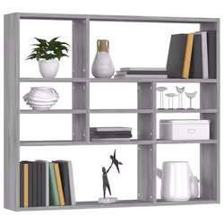 vidaXL Mensola a Muro Grigio Sonoma 90x16x78 cm in Legno Multistrato - Vista aggiuntiva 3