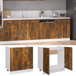 vidaXL Mobile Sottolavello “Lyon” Rovere Fumo 80x46x81,5 cm - Vista aggiuntiva 3