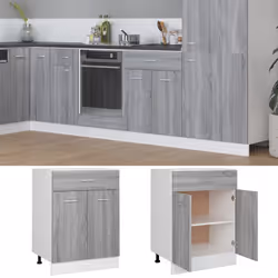 vidaXL Mobiletto “Lyon” Grigio Sonoma 60x46x81,5 cm - Vista aggiuntiva 3