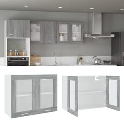 vidaXL Pensile “Lyon” Grigio Sonoma 80x31x60 cm Vetro e