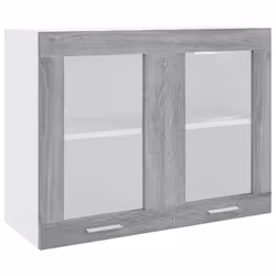 vidaXL Pensile “Lyon” Grigio Sonoma 80x31x60 cm Vetro e - Vista aggiuntiva 2