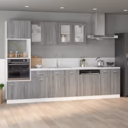 vidaXL Pensile “Lyon” Grigio Sonoma 80x31x60 cm Vetro e - Vista aggiuntiva 3