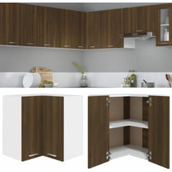 Mobile Pensile Angolo Rovere Marrone 57x57x60 Legno Multistrato Vidaxl 50505