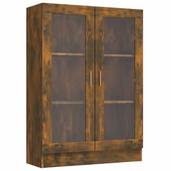 vidaXL Mobile Vetrina Rovere Fumo 82,5x30,5x115cm in Legno Multistrato - Vista aggiuntiva 2