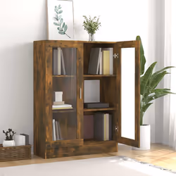 vidaXL Mobile Vetrina Rovere Fumo 82,5x30,5x115cm in Legno Multistrato - Vista aggiuntiva 3
