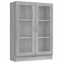 vidaXL Mobile Vetrina Grigio Sonoma 82,5x30,5x115 cm Legno Multistrato - Vista aggiuntiva 2