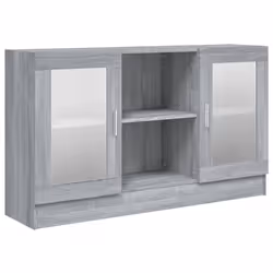 vidaXL Mobile Vetrina Grigio Sonoma 120x30,5x70 cm Legno Multistrato - Vista aggiuntiva 2