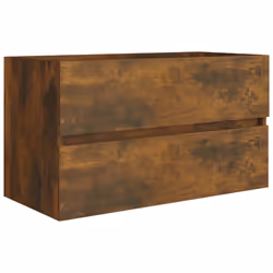 vidaXL Mobile Sottolavabo Rovere Fumo 80x38,5x45 cm Legno Multistrato - Vista aggiuntiva 2