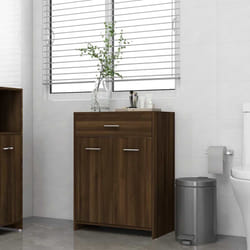 vidaXL Armadietto Bagno Rovere Marrone 60x33x80 cm Legno tecnico