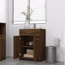 vidaXL Armadietto Bagno Rovere Marrone 60x33x80 cm Legno tecnico - Vista aggiuntiva 3